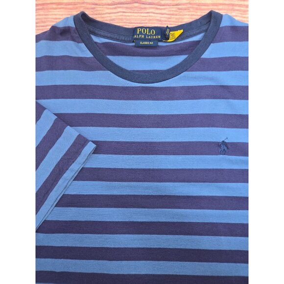 Polo Ralph Lauren Classic Fit Cotton Blue Striped T-Shirt XL - Picture 4 of 7
